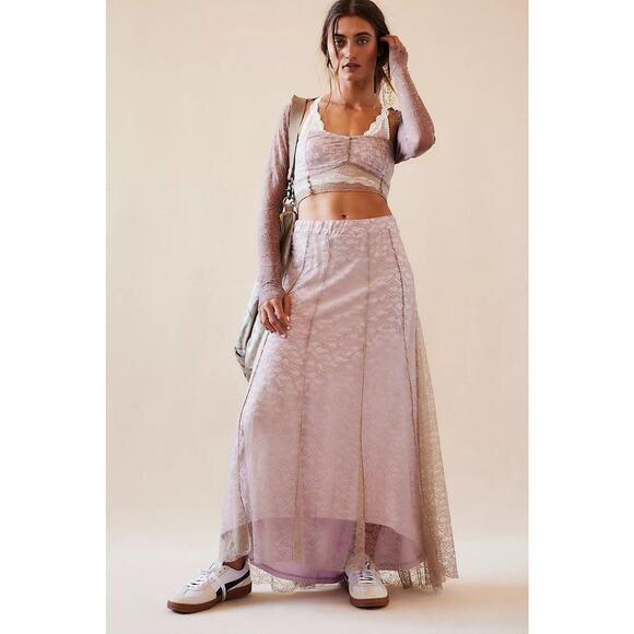 Free People Shape of You Skirt Set Size Medium Lace Top Hips Lo Skirt - Picture 1 of 15